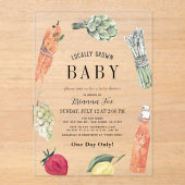 Lokaal geteelde Baby MarktBaby shower Acryl Uitnodigingen (Voorkant)