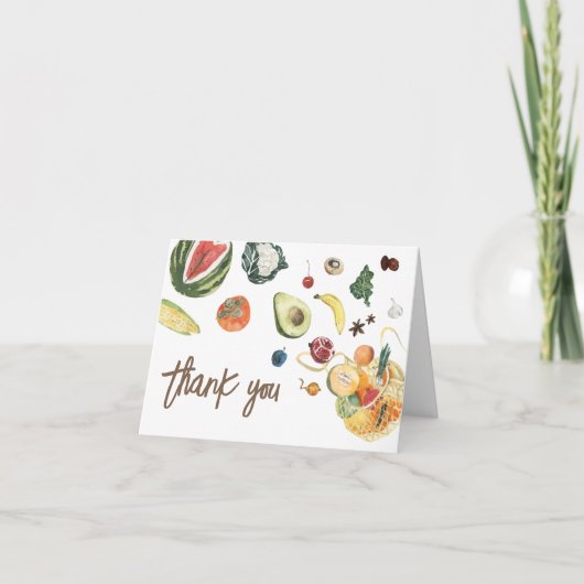 Lokaal geteelde Baby MarktBaby shower Bedankkaart (Voorkant)