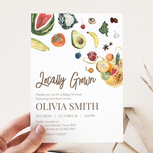 Lokaal geteelde Baby MarktBaby shower Kaart