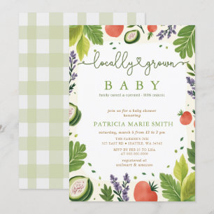Lokaal geteelde Baby MarktBaby shower Kaart