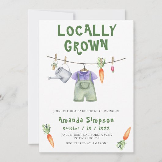 Lokaal geteelde Baby MarktBaby shower Kaart (Voorkant)