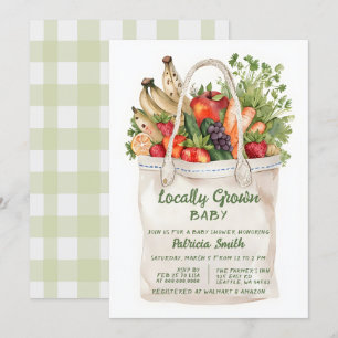 Lokaal geteelde Baby MarktBaby shower Kaart