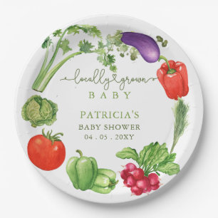 Lokaal geteelde Baby MarktBaby shower Papieren Bordje