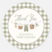 Lokaal geteelde Baby MarktBaby shower Ronde Sticker (Voorkant)