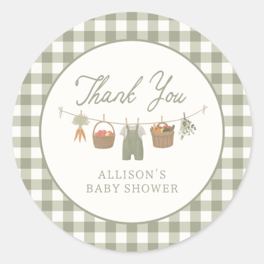 Lokaal geteelde Baby MarktBaby shower Ronde Sticker (Voorkant)