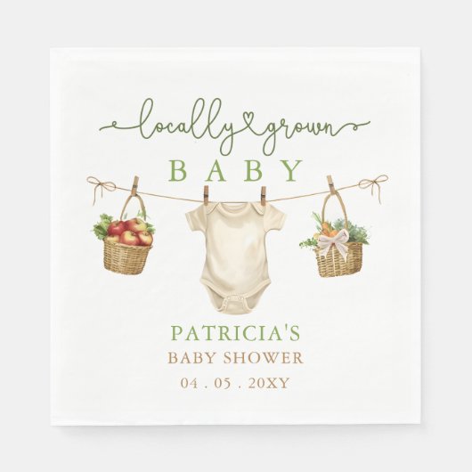 Lokaal geteelde Baby MarktBaby shower Servet (Voorkant)