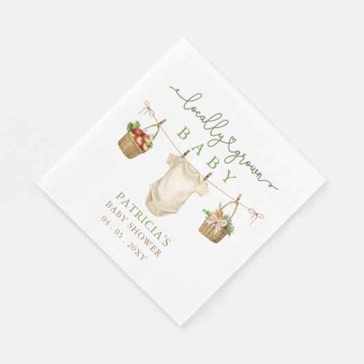 Lokaal geteelde Baby MarktBaby shower Servet (Hoek)