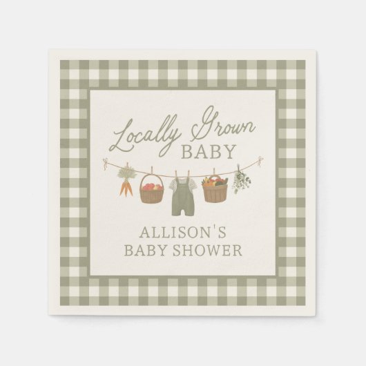 Lokaal geteelde Baby MarktBaby shower Servet (Voorkant)
