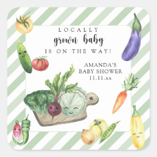Lokaal geteelde Baby MarktBaby shower Vierkante Sticker
