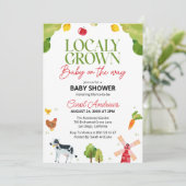 Lokaal geteelde Baby op de weg Boer Baby shower Kaart (Staand voorkant)