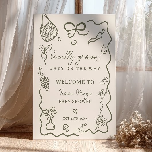 Lokaal geteelde Baby Rustic Farmer's Market welkom Poster