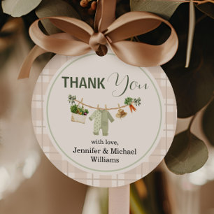 Lokaal Geteelde Baby Shower Bedankt Rustieke Groen Bedankjes Labels