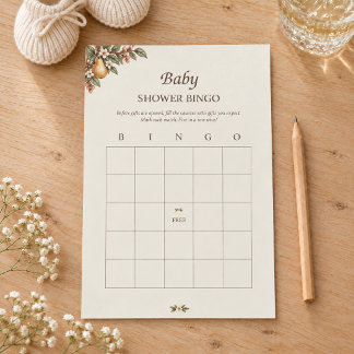 Lokaal Geteelde Baby Shower Bingo Spelkaart