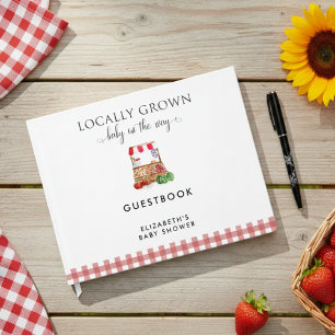 Lokaal Geteelde Baby Shower Boerderij Markt Gingha Gastenboek