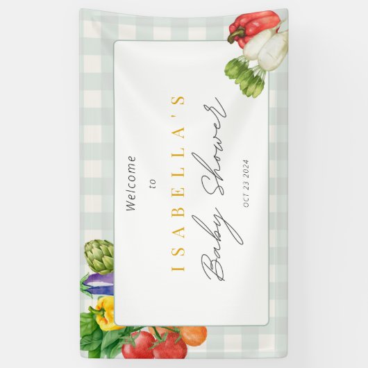 Lokaal geteelde Baby shower Boeren Market Banner (Verticaal)