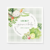 Lokaal geteelde baby shower Boeren markt Servet (Voorkant)