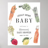 Lokaal geteelde Baby shower Boeren markt welkom Poster (Voorkant)