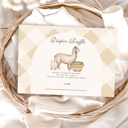 Lokaal geteelde Baby shower Diapper Raffle Informatiekaartje