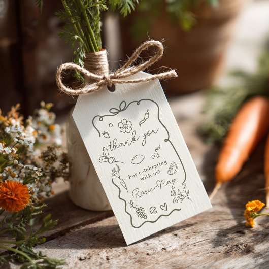 Lokaal Geteelde Baby Shower Rustieke Boerenmarkt Cadeaulabel