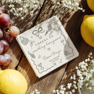 Lokaal Geteelde Baby Shower Rustieke Boerenmarkt Servet