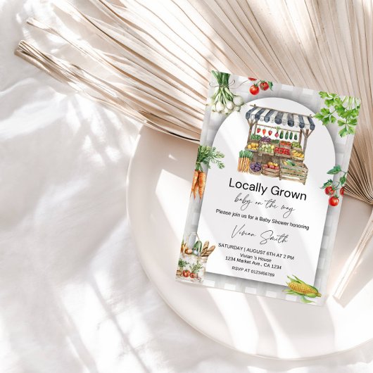 Lokaal Geteelde Baby Shower– Schattige 'Van boer n Kaart