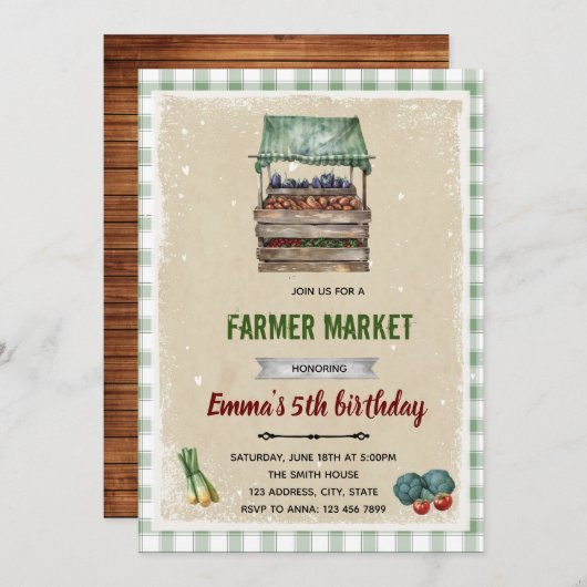 Lokaal geteelde baby shower uitnodiging (Voorkant / Achterkant)