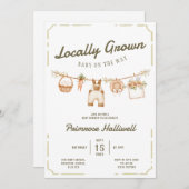 Lokaal Geteelde Baby Shower Uitnodiging (Voorkant / Achterkant)