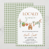 Lokaal Geteelde Baby Shower Uitnodiging (Voorkant / Achterkant)
