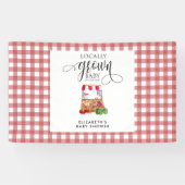 Lokaal Geteelde Baby Shower Welkom Gingham Spandoek (Horizontaal)