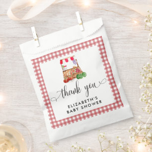 Lokaal Geteelde Baby Shower Wortels Gingham Bedankzakje