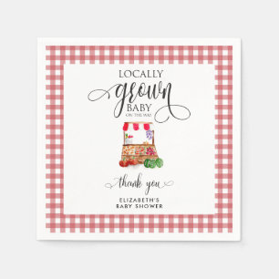 Lokaal Geteelde Baby Shower Wortels Gingham Servet
