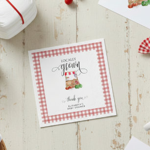 Lokaal Geteelde Baby Shower Wortels Gingham Servet