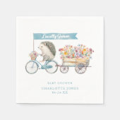 Lokaal geteelde Baby showers servetten – Blue Bicy (Voorkant)