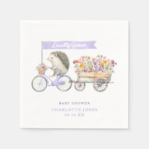 Lokaal geteelde Baby showers servetten - Paarse bl