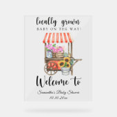 Lokaal geteelde Baby - welkom baby shower Acryl Bord (Voorkant)