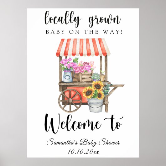 Lokaal geteelde Baby - welkom baby shower Poster (Voorkant)