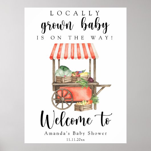 Lokaal geteelde Baby - welkom baby shower Poster (Voorkant)