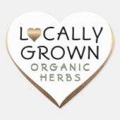 Lokaal geteelde biologische kruiden Bronzen Hart Hart Sticker (Voorkant)