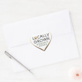 Lokaal geteelde biologische kruiden Bronzen Hart Hart Sticker (Envelop)