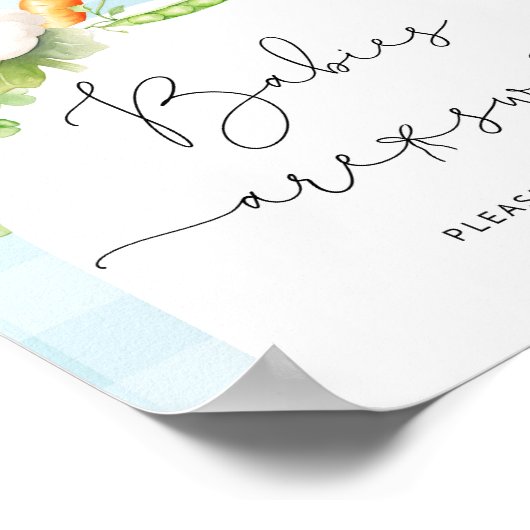 Lokaal geteelde blauwe baby Baby's zijn zoet Poste Poster (Hoek)