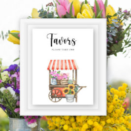 Lokaal geteelde bloemen baby shower gunsten poster