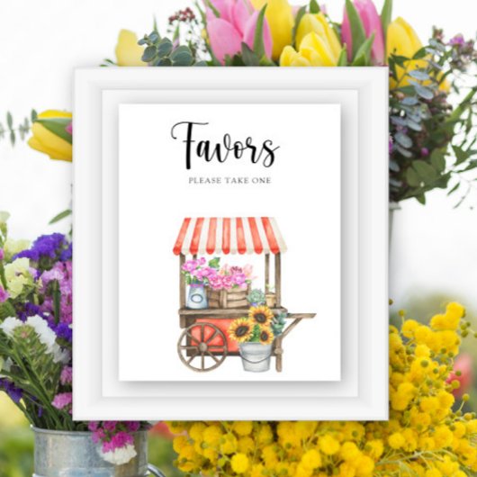 Lokaal geteelde bloemen baby shower gunsten poster