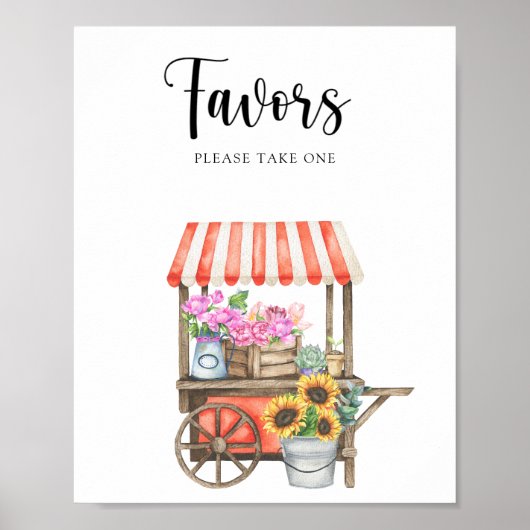 Lokaal geteelde bloemen baby shower gunsten poster (Voorkant)