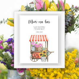 Lokaal geteelde bloemen baby shower - Momosa bar Poster