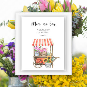 Lokaal geteelde bloemen baby shower - Momosa bar Poster