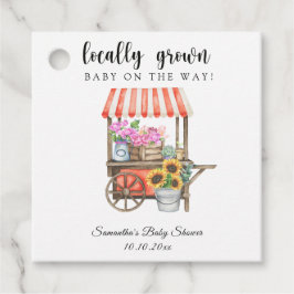 Lokaal geteelde bloemen boeren markt Baby shower Bedankjes Labels