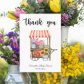 Lokaal geteelde bloemen boeren markt Baby shower Bedankkaart