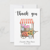 Lokaal geteelde bloemen boeren markt Baby shower Bedankkaart (Voorkant)