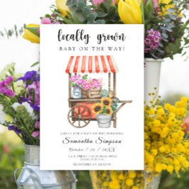 Lokaal geteelde bloemen boeren markt Baby shower Kaart
