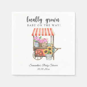 Lokaal Geteelde Bloemen Boerenmarkt Baby Shower Servet